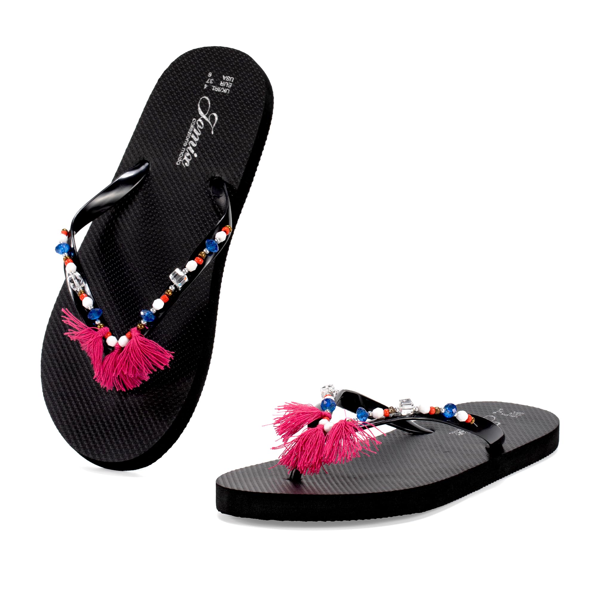 JOMIX Damen Flip Flops Sommer Zehentrenne Leichte Sandalen Bunte Badeschlappen Elegant Badelatschen Meer Pool Strand Badeschuhe