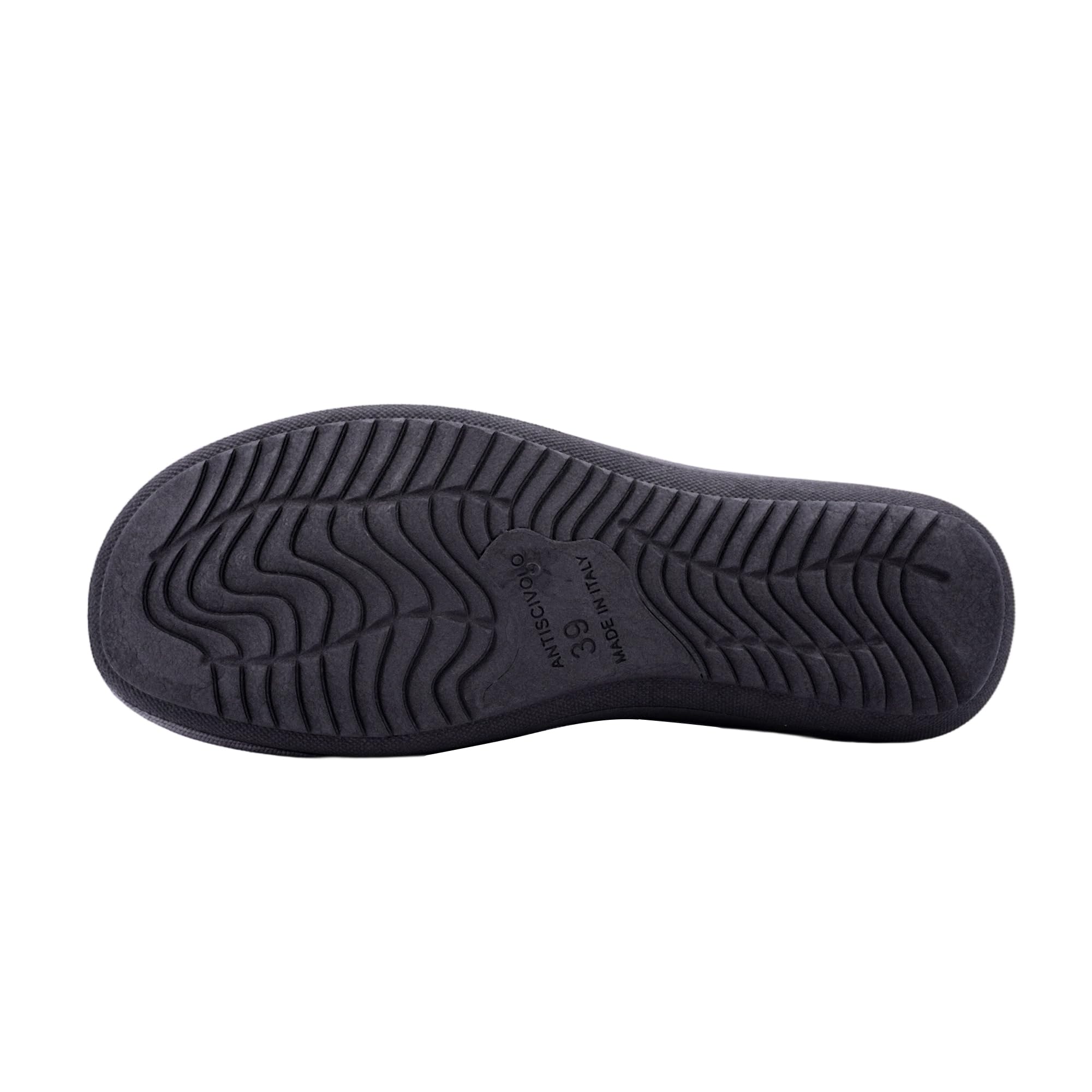 JOMIX Damen Hausschuhe Winter Bequeme Pantoffeln Niedriger Keilabsatz aus Filz mit Gestickten Herzen Warm Weich Rutschfest Made in Italy