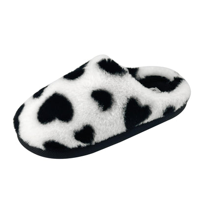 JOMIX Damen Hausschuhe Winter Leopard Pantoffeln Warme Plüsch Baumwolle Bequeme Slippers Rutschfeste Puschen