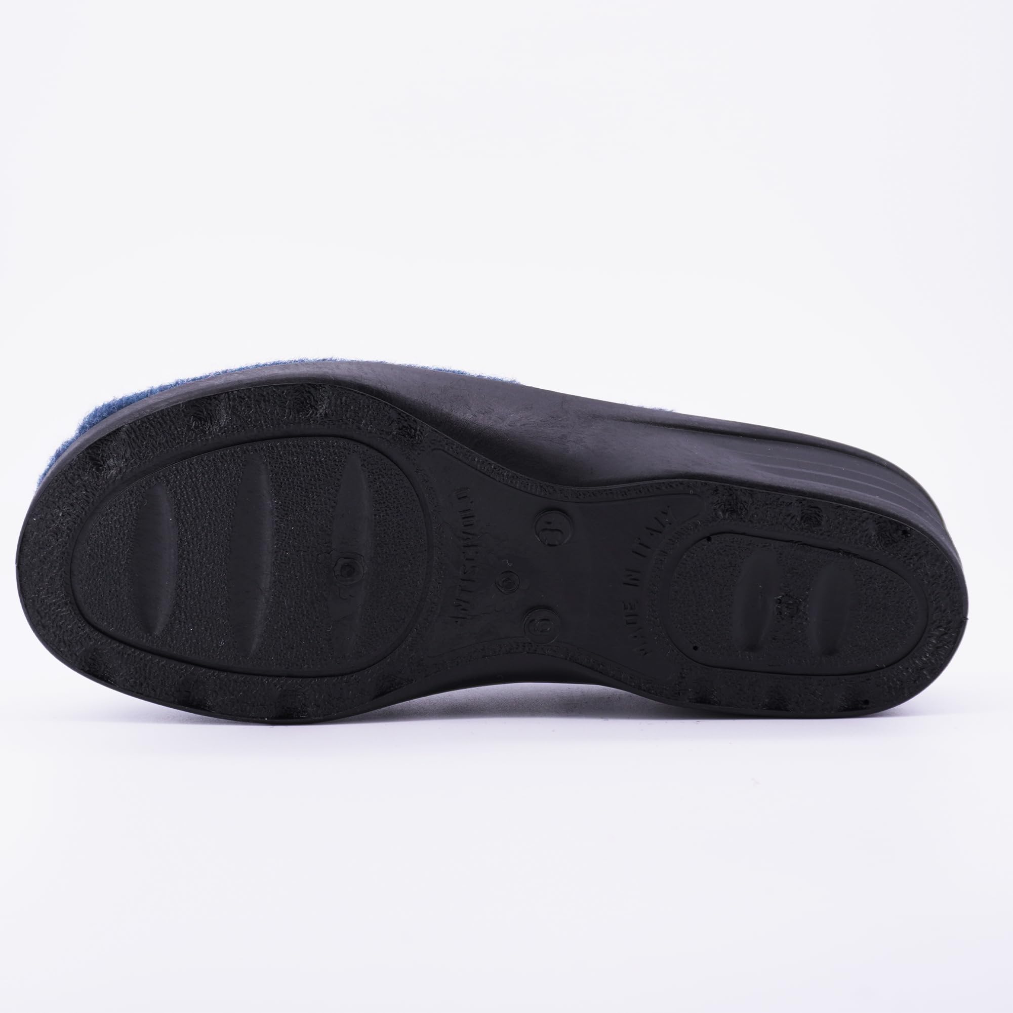 JOMIX Damen Hausschuhe Winter Made in Italy Bequem Weich mit Niedrigem Keil Blumenstickerei Elegant für Zuhause