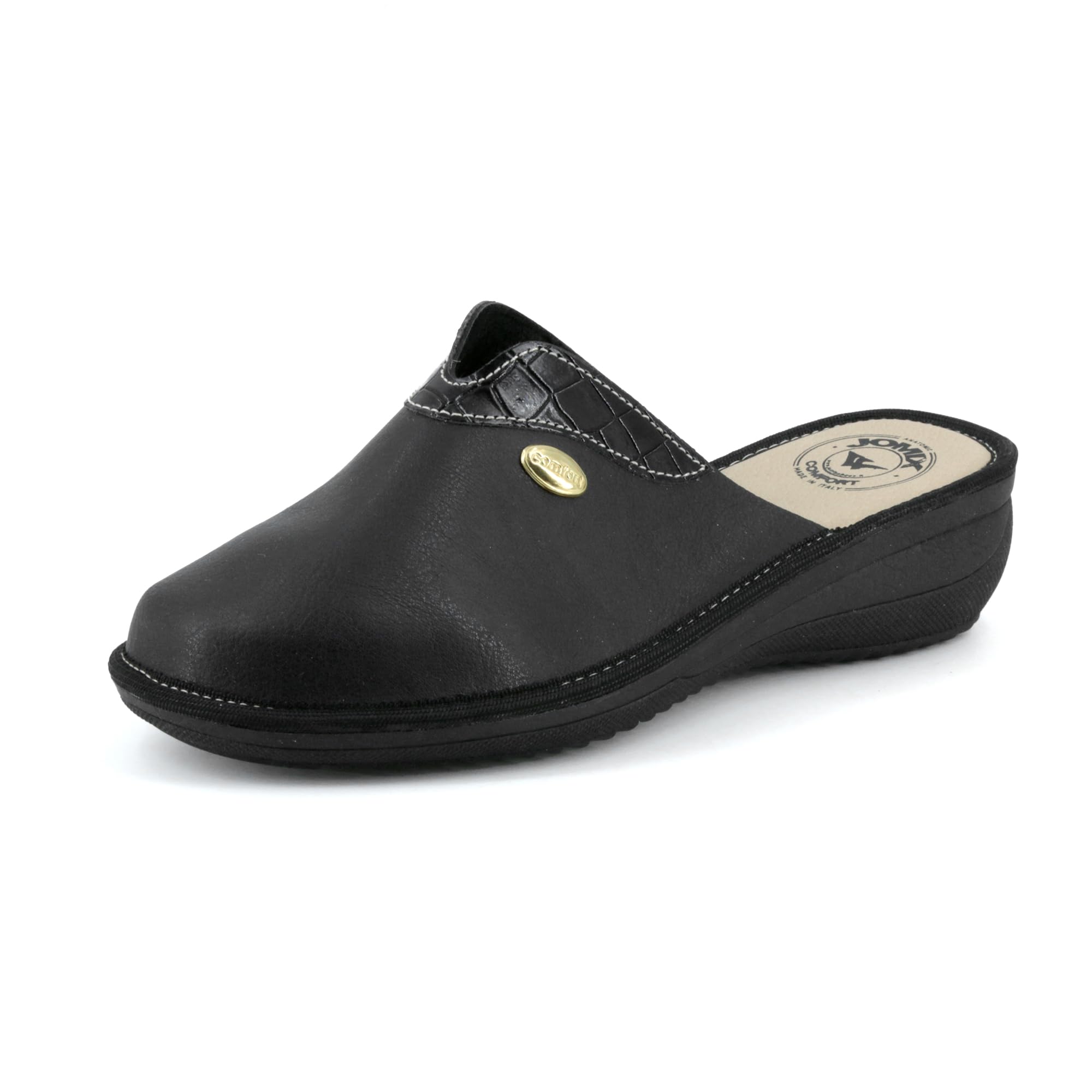 JOMIX Damen Hausschuhe Winter mit Anatomischem Keil Geschlossene Pantoffel für Zuhause Ergonomisches Fußbett Warm Bequeme Schuhe Rutschfest Leichte Sohle Indoor Made in Italy