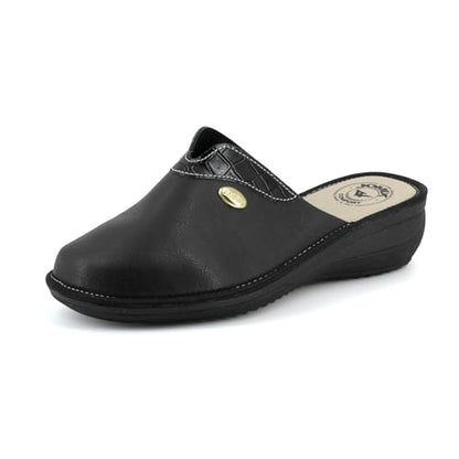 JOMIX Damen Hausschuhe Winter mit Anatomischem Keil Geschlossene Pantoffel für Zuhause Ergonomisches Fußbett Warm Bequeme Schuhe Rutschfest Leichte Sohle Indoor Made in Italy