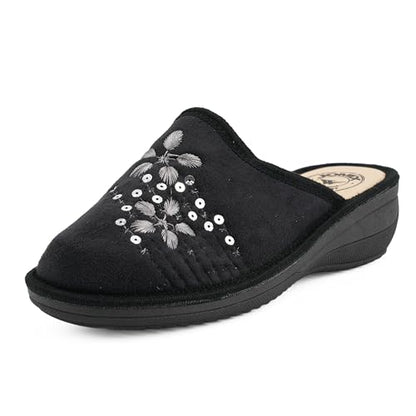 JOMIX Damen Hausschuhe Winter Warme Pantoffeln, Damen Plüsch Pantoffeln rutschfest Outdoor/Indoor Flache hüttenschuhe