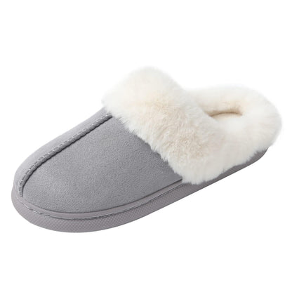 JOMIX Damen Hausschuhe Winter Weiche Flache Plüsch Flauschige Pantoffeln mit Gefüttert Warm Faux Pelz Slipper Gäste Rutschfeste Puschen