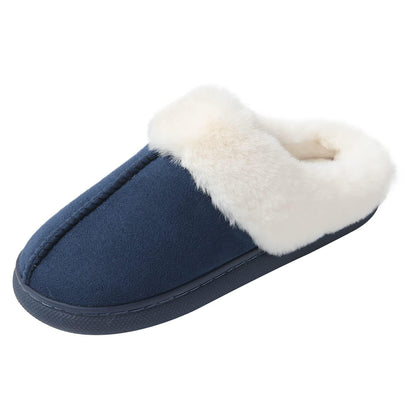 JOMIX Damen Hausschuhe Winter Weiche Flache Plüsch Flauschige Pantoffeln mit Gefüttert Warm Faux Pelz Slipper Gäste Rutschfeste Puschen