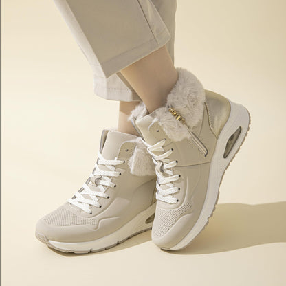 JOMIX Damen High Top Sneaker Winter Boots Warm Gefüttert Winterschuhe Freizeitschuhe mit Luftpolster