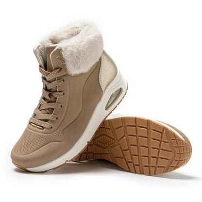 JOMIX Damen High Top Sneaker Winter Boots Warm Gefüttert Winterschuhe Freizeitschuhe mit Luftpolster