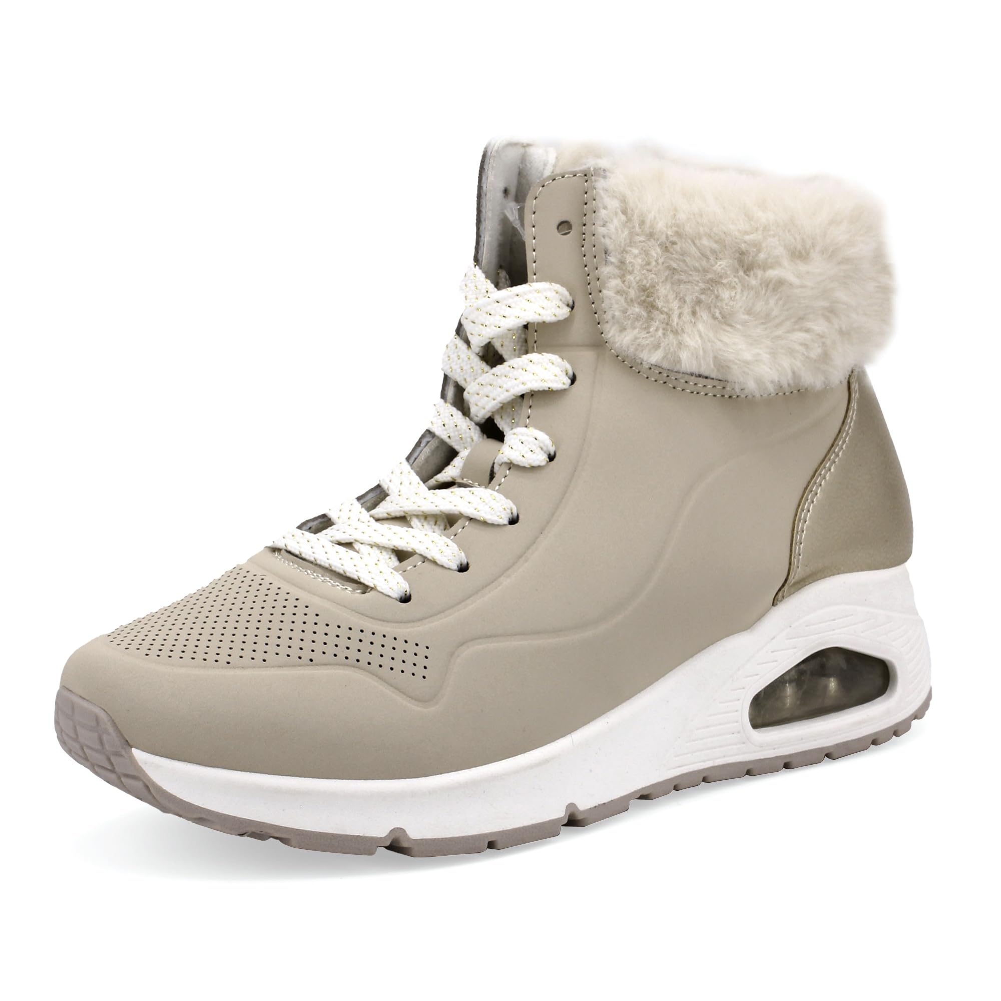 JOMIX Damen High Top Sneaker Winter Boots Warm Gefüttert Winterschuhe Freizeitschuhe mit Luftpolster