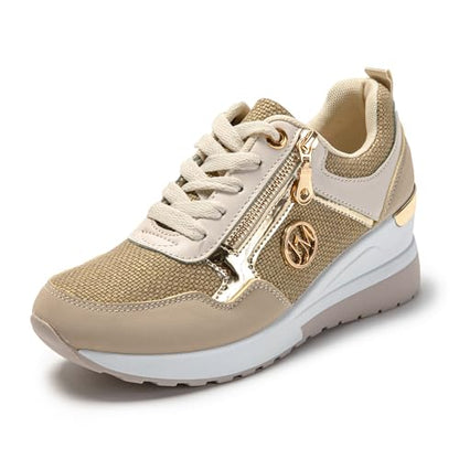 JOMIX Damen Laufschuhe Atmungsaktiv Sneaker Leichtes Sportschuhe Turnschuhe Elegant Plateau Frizeitschuhe