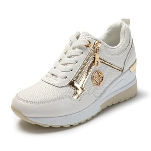 JOMIX Damen Laufschuhe Atmungsaktiv Sneaker Leichtes Sportschuhe Turnschuhe Elegant Plateau Frizeitschuhe