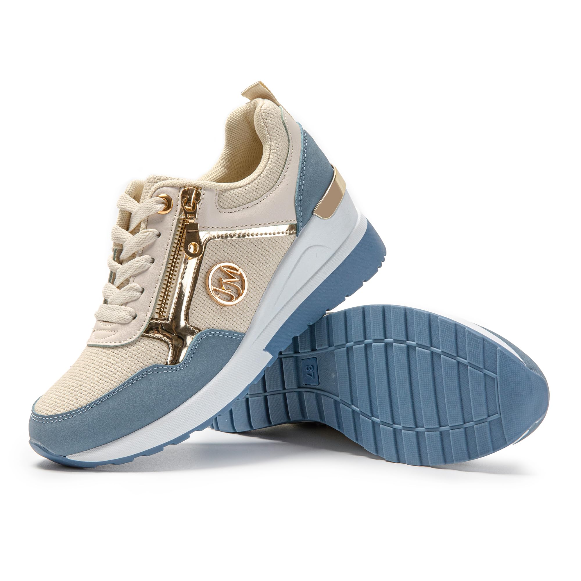 JOMIX Damen Laufschuhe Atmungsaktiv Sneaker Leichtes Sportschuhe Turnschuhe Elegant Plateau Frizeitschuhe
