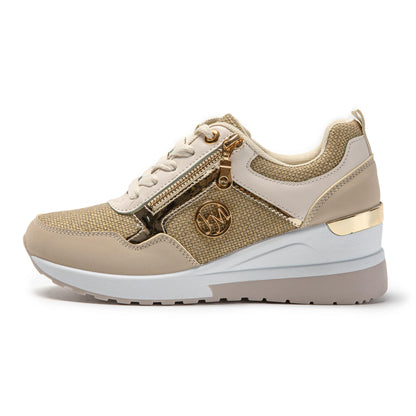 JOMIX Damen Laufschuhe Atmungsaktiv Sneaker Leichtes Sportschuhe Turnschuhe Elegant Plateau Frizeitschuhe