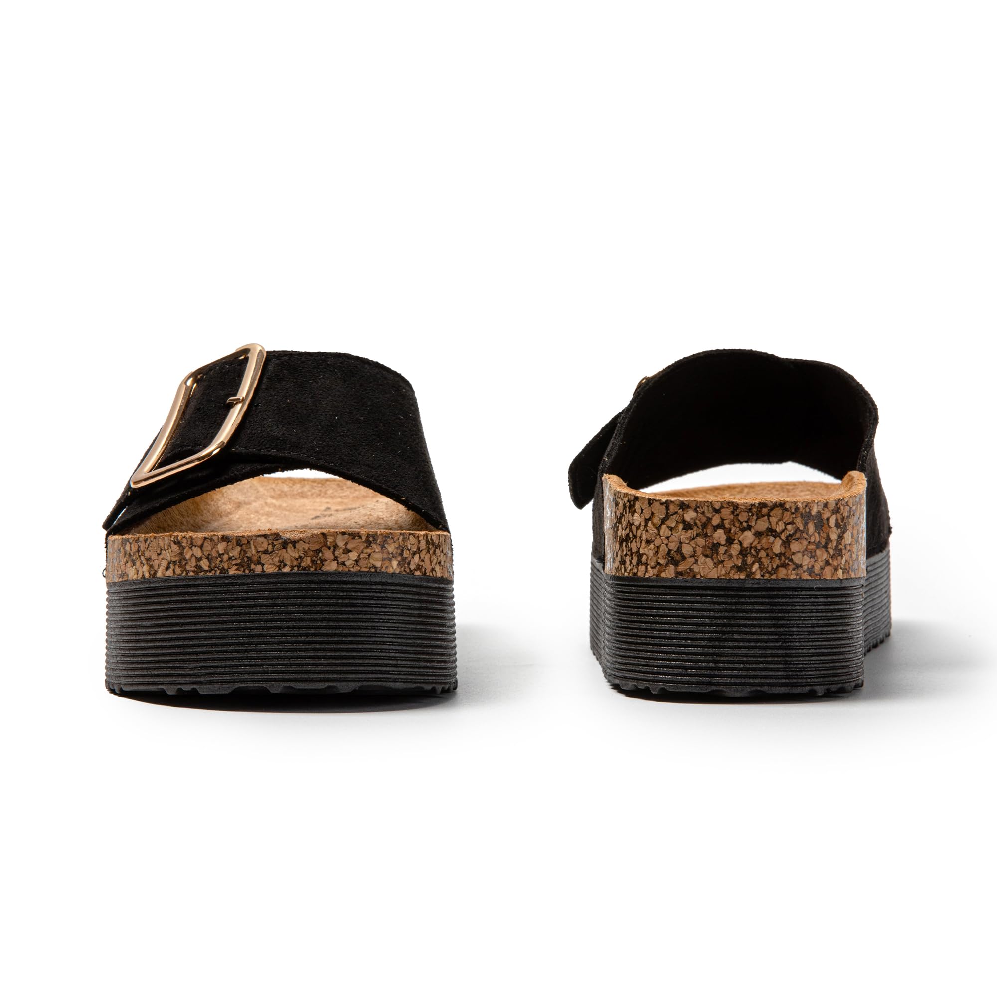 JOMIX Damen Pantoletten mit Verstellbarer Rieme Clogs Sommerschuhe Sandalen Plateau Bequeme Kork Strand Schuhe