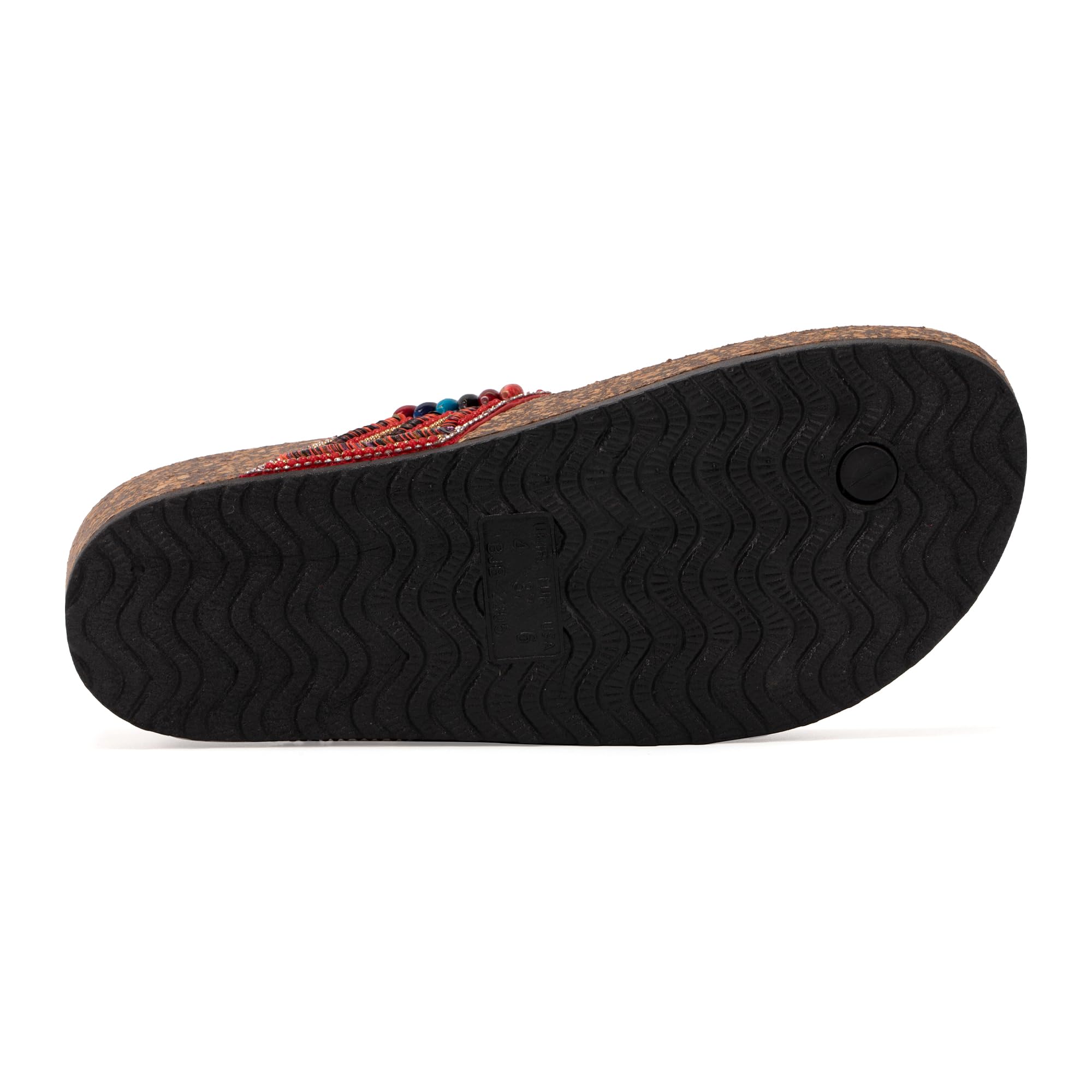 JOMIX Damen Pantoletten Sandalen Sommer Glitzer Clogs Kork Flip Flops mit Strasssteine Verstellbare Schnalle Bohemian Sandaletten Bequeme Strand Meer Sommerschuhe