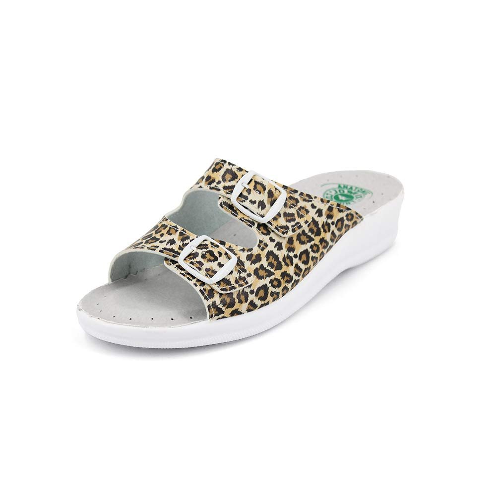 JOMIX Damen Pantoletten Sommer Orthopädische Sandalen Leichte Verstellbar Schnalle Clogs Weiche Anatomische Medizinische Gartenschuhe