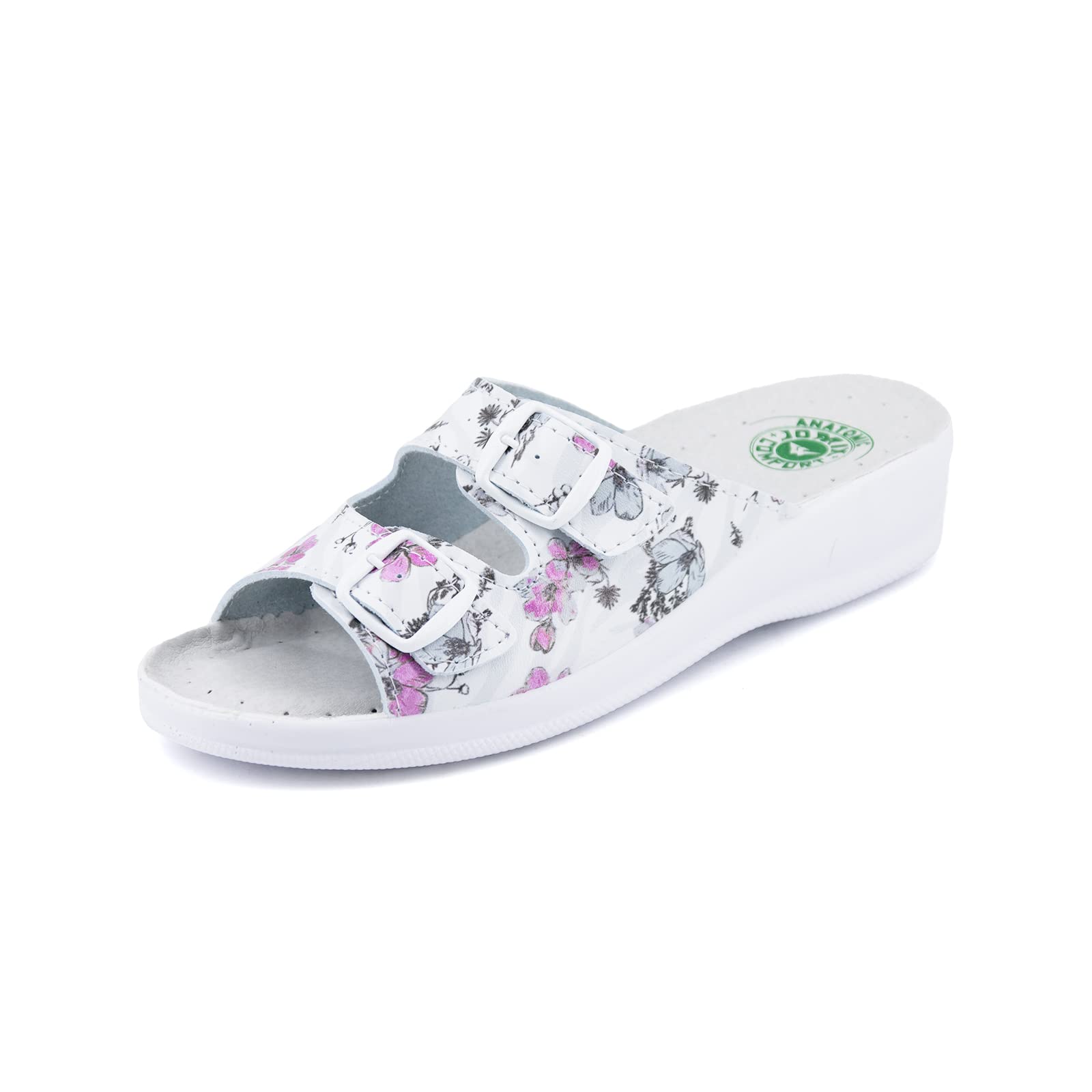 JOMIX Damen Pantoletten Sommer Orthopädische Sandalen Leichte Verstellbar Schnalle Clogs Weiche Anatomische Medizinische Gartenschuhe