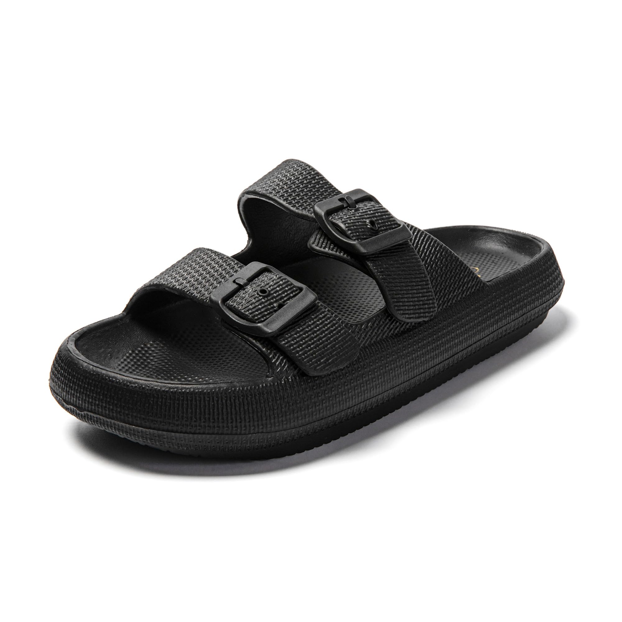 JOMIX Damen Schlappen Badelatschen Sommer Bunte Badeschuhe Flache Rutschfest Sandalen Leicht 100% Eva Badeschlappen mit Schnalle Slipper Pantoletten