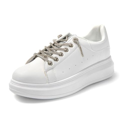 JOMIX Damen Sneaker Leder Laufschuhe Dämpfung Atmungsaktiv Leicht Bequeme Sportschuhe Denim Leinwandschuhe