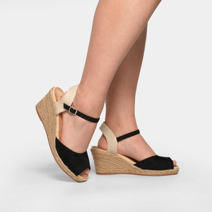 JOMIX Damen Sommer Sandalen mit Keilabsatze Frauen Bohemian Sandals Freizeit Strand Sandalette Römersandalen