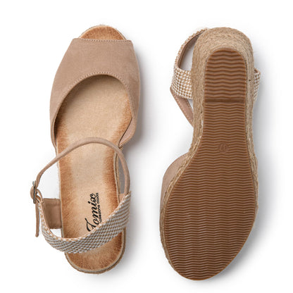 JOMIX Damen Sommer Sandalen mit Keilabsatze Frauen Bohemian Sandals Freizeit Strand Sandalette Römersandalen