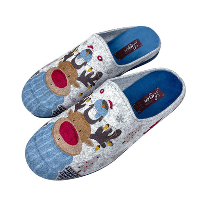 JOMIX Damen Spanische Clog Filzclog Winter Flache Pantoffeln Lässige Slippers Bunte Cartoon Hausclog Hausschuhe Indoor Outdoor
