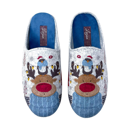 JOMIX Damen Spanische Clog Filzclog Winter Flache Pantoffeln Lässige Slippers Bunte Cartoon Hausclog Hausschuhe Indoor Outdoor
