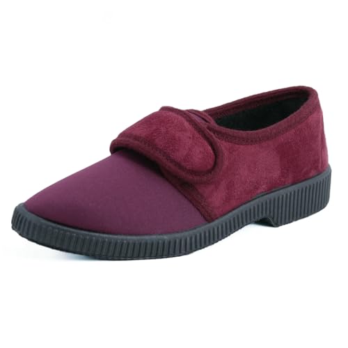 JOMIX Diabetiker Schuhe Damen Orthopädische Pantoffeln Senioren Hausschuhe mit Klettverschluss Leichte Atmungsaktiv Pantoletten mit Memory Foam Bequeme Slipper