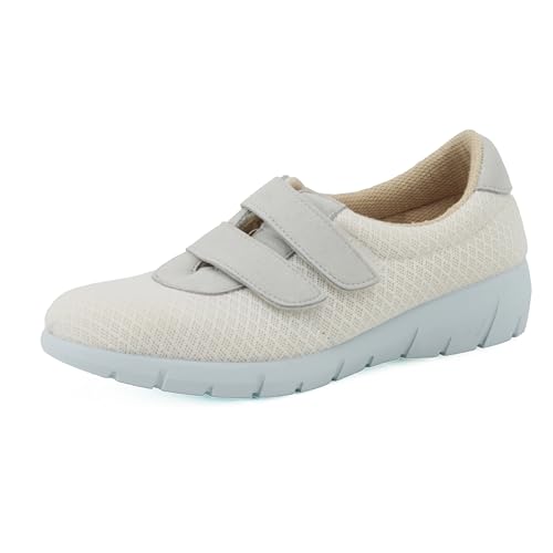 JOMIX Diabetiker Schuhe Damen Orthopädische Pantoffeln Senioren Hausschuhe mit Klettverschluss Leichte Atmungsaktiv Pantoletten mit Memory Foam Bequeme Slipper