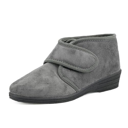 JOMIX Diabetiker Schuhe Damen Orthopädische Winter Stiefeletten Senioren Hausschuhe mit Klettverschluss