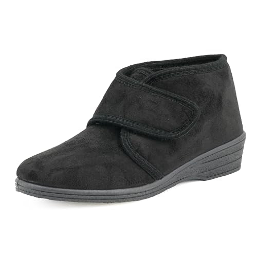 JOMIX Diabetiker Schuhe Damen Orthopädische Winter Stiefeletten Senioren Hausschuhe mit Klettverschluss
