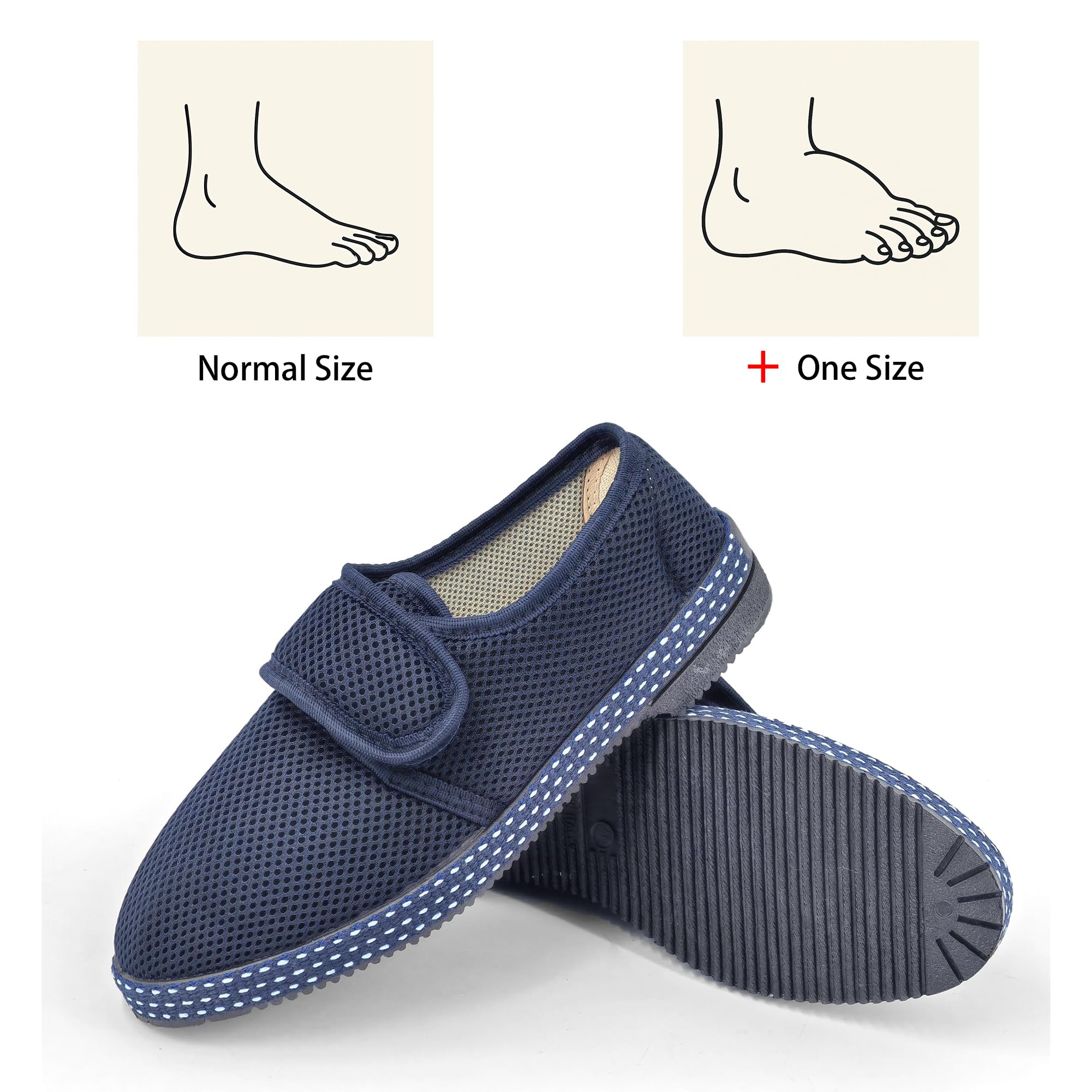 JOMIX Diabetiker Schuhe Herren Orthopädische Pantoffeln Sommer Senioren Hausschuhe mit Klettverschluss Leichte Atmungsaktiv Pantoletten mit Memory Foam Bequeme Slipper