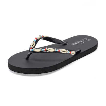 JOMIX Flip Flops Damen - Sommer Bunte Zehentrenner Schlappen Böhmen Sandalen mit Strasssteine Weiche Badelatschen Badeschlappen Meer Pool Strand Schwimmen