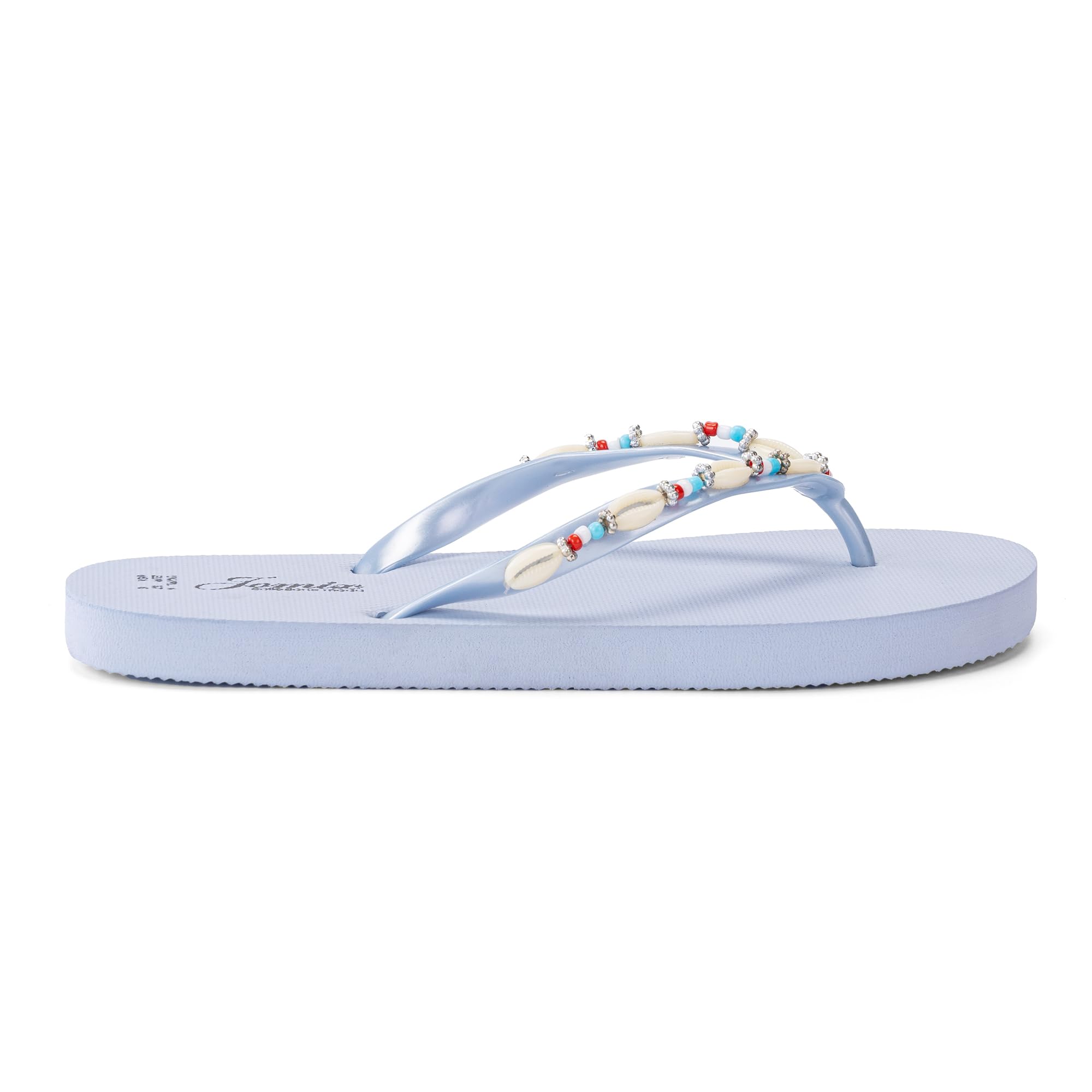 JOMIX Flip Flops Damen - Sommer Bunte Zehentrenner Schlappen Böhmen Sandalen mit Strasssteine Weiche Badelatschen Badeschlappen Meer Pool Strand Schwimmen