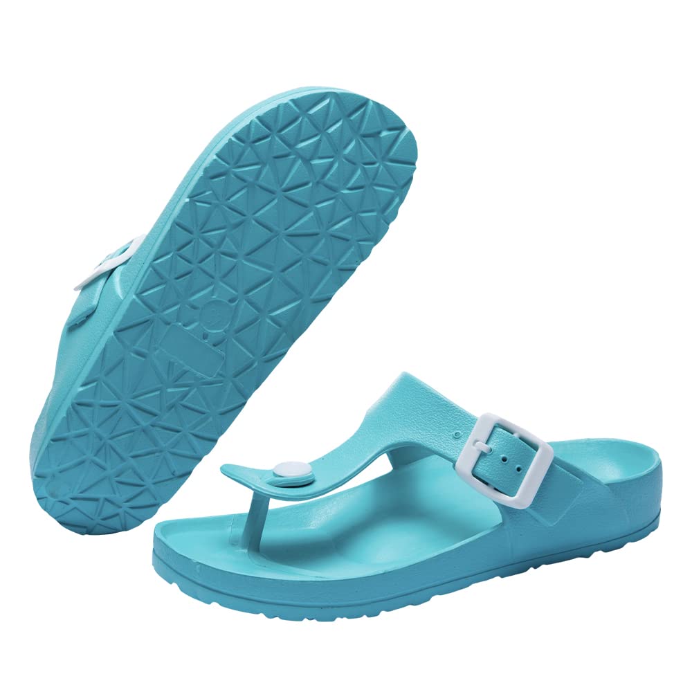 JOMIX Flip Flops Damen Sommer Verstellbar Schnalle Sandalen Elegant Badelatschen Meer Pool Strand Schwimmen Badeschlappen Gummi Schlappen Hausschuhe