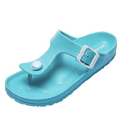 JOMIX Flip Flops Damen Sommer Verstellbar Schnalle Sandalen Elegant Badelatschen Meer Pool Strand Schwimmen Badeschlappen Gummi Schlappen Hausschuhe