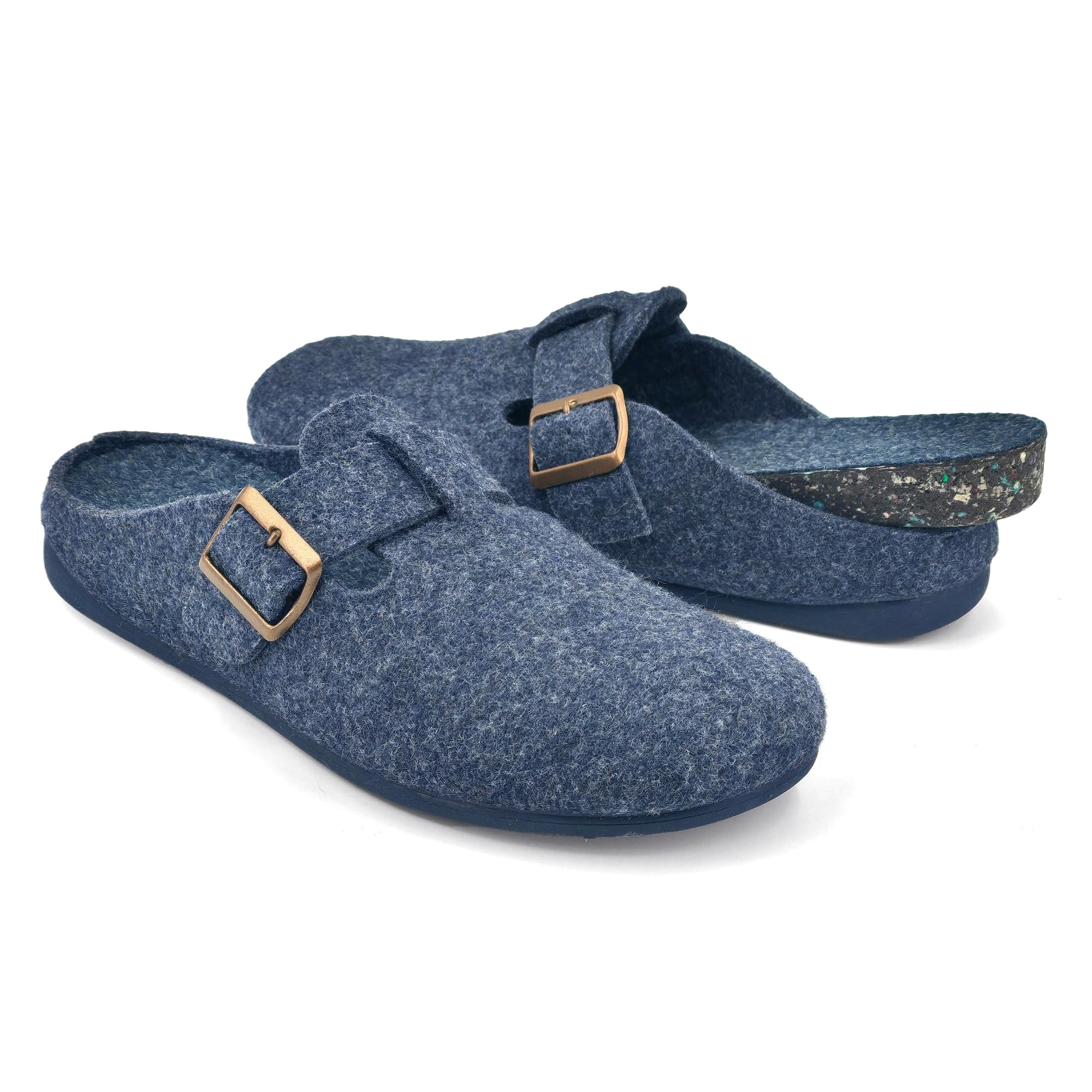 JOMIX Fliz Hausschuhe Herren Winter Pantoffeln Warm Pantoletten mit Schnalle Slippers Men