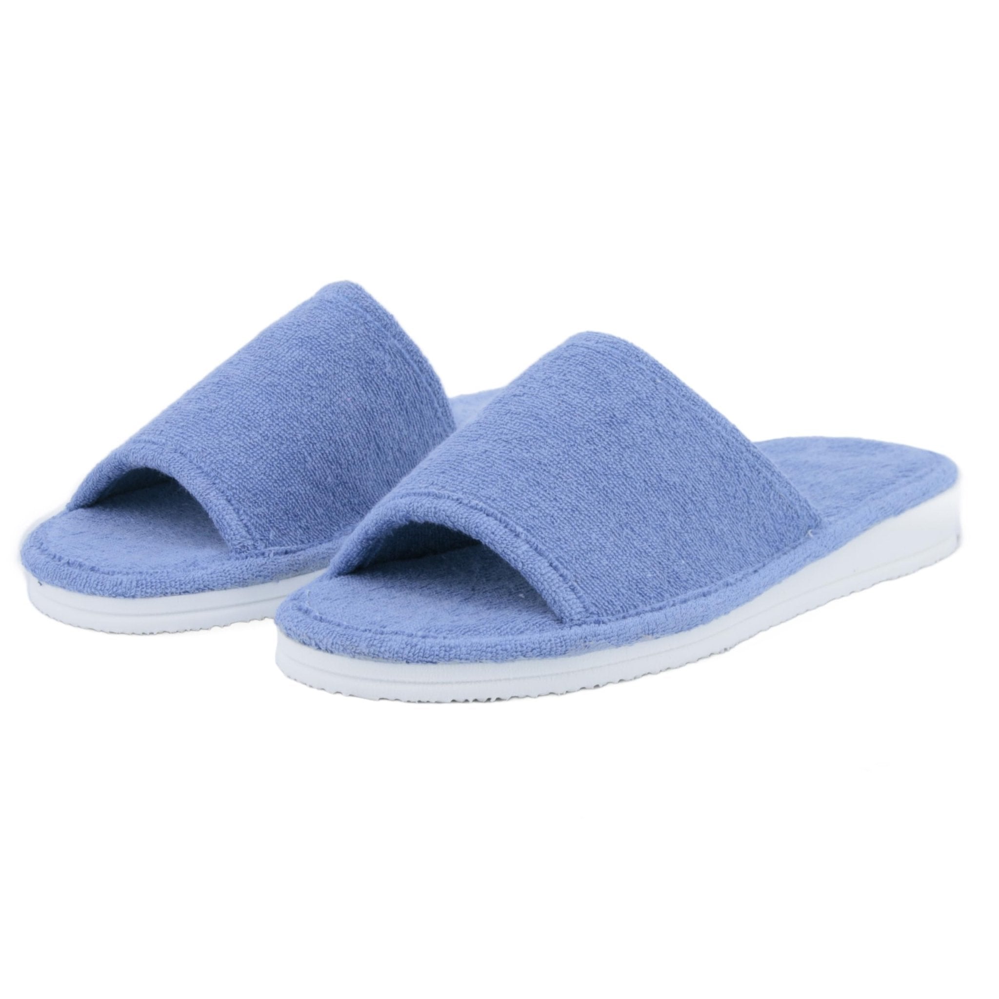 JOMIX Frottee Hausschuhe Damen Weiche Keilabsatz Pantoffeln Offen Bequeme Einfarbige Slipper Indoor