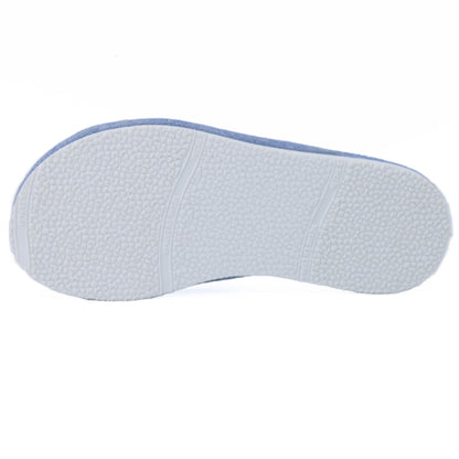 JOMIX Frottee Hausschuhe Damen Weiche Keilabsatz Pantoffeln Offen Bequeme Einfarbige Slipper Indoor