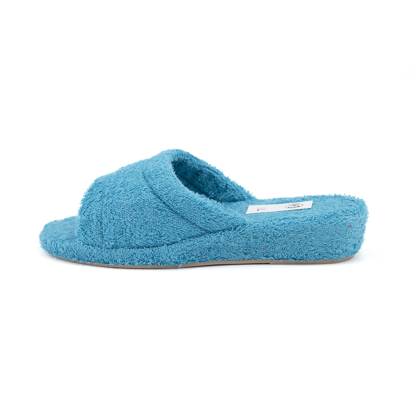 JOMIX Frottee Hausschuhe Damen Weiche Keilabsatz Pantoffeln Offen Bequeme Einfarbige Slipper Indoor
