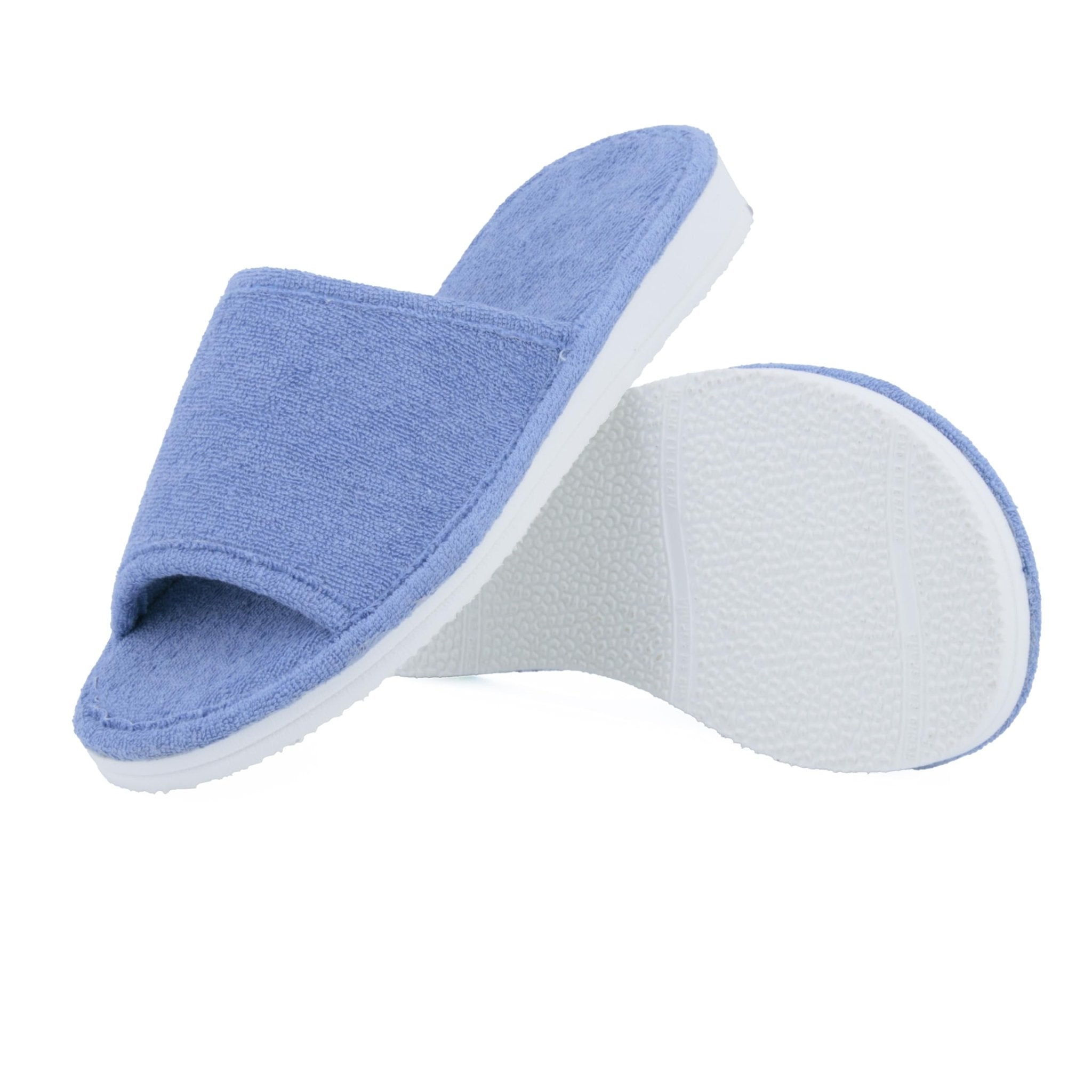 JOMIX Frottee Hausschuhe Damen Weiche Keilabsatz Pantoffeln Offen Bequeme Einfarbige Slipper Indoor