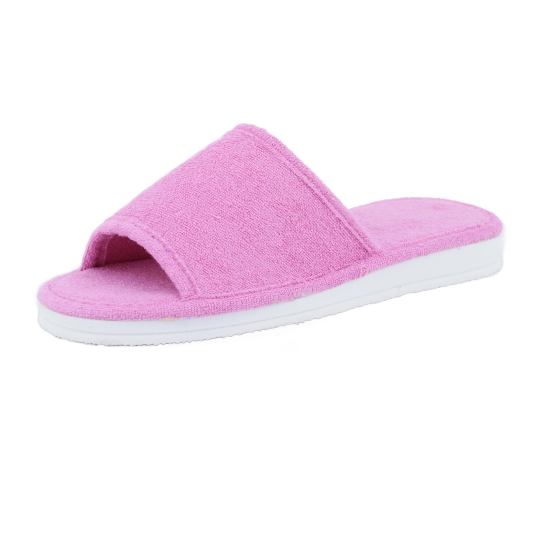 JOMIX Frottee Hausschuhe Damen Weiche Keilabsatz Pantoffeln Offen Bequeme Einfarbige Slipper Indoor