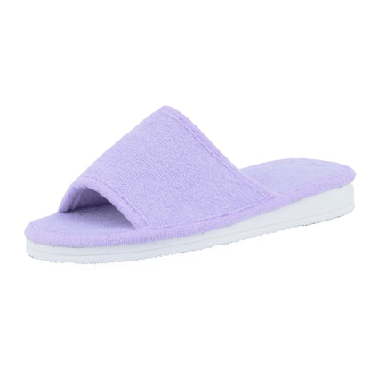 JOMIX Frottee Hausschuhe Damen Weiche Keilabsatz Pantoffeln Offen Bequeme Einfarbige Slipper Indoor