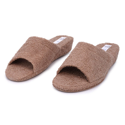 JOMIX Frottee Hausschuhe Damen Weiche Keilabsatz Pantoffeln Offen Bequeme Einfarbige Slipper Indoor