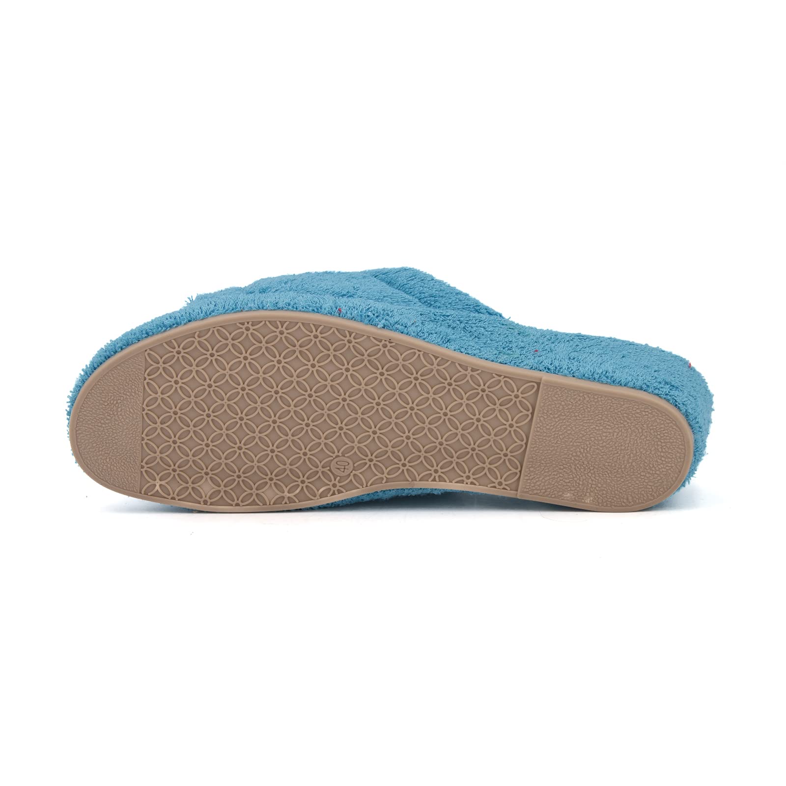 JOMIX Frottee Hausschuhe Damen Weiche Keilabsatz Pantoffeln Offen Bequeme Einfarbige Slipper Indoor