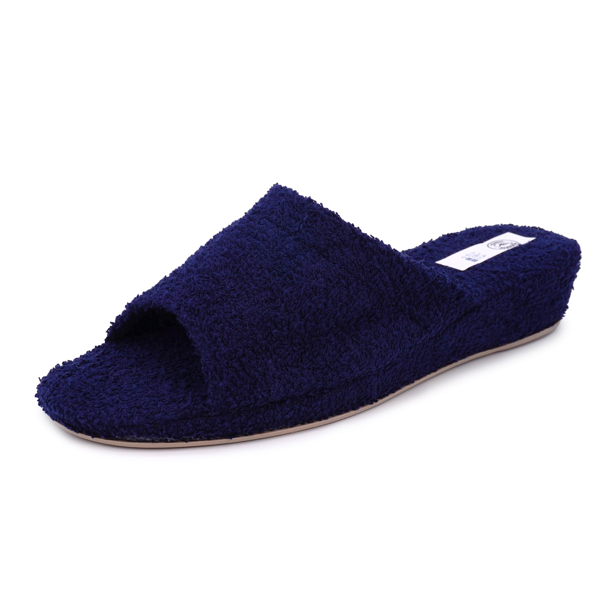 JOMIX Frottee Hausschuhe Damen Weiche Keilabsatz Pantoffeln Offen Bequeme Einfarbige Slipper Indoor