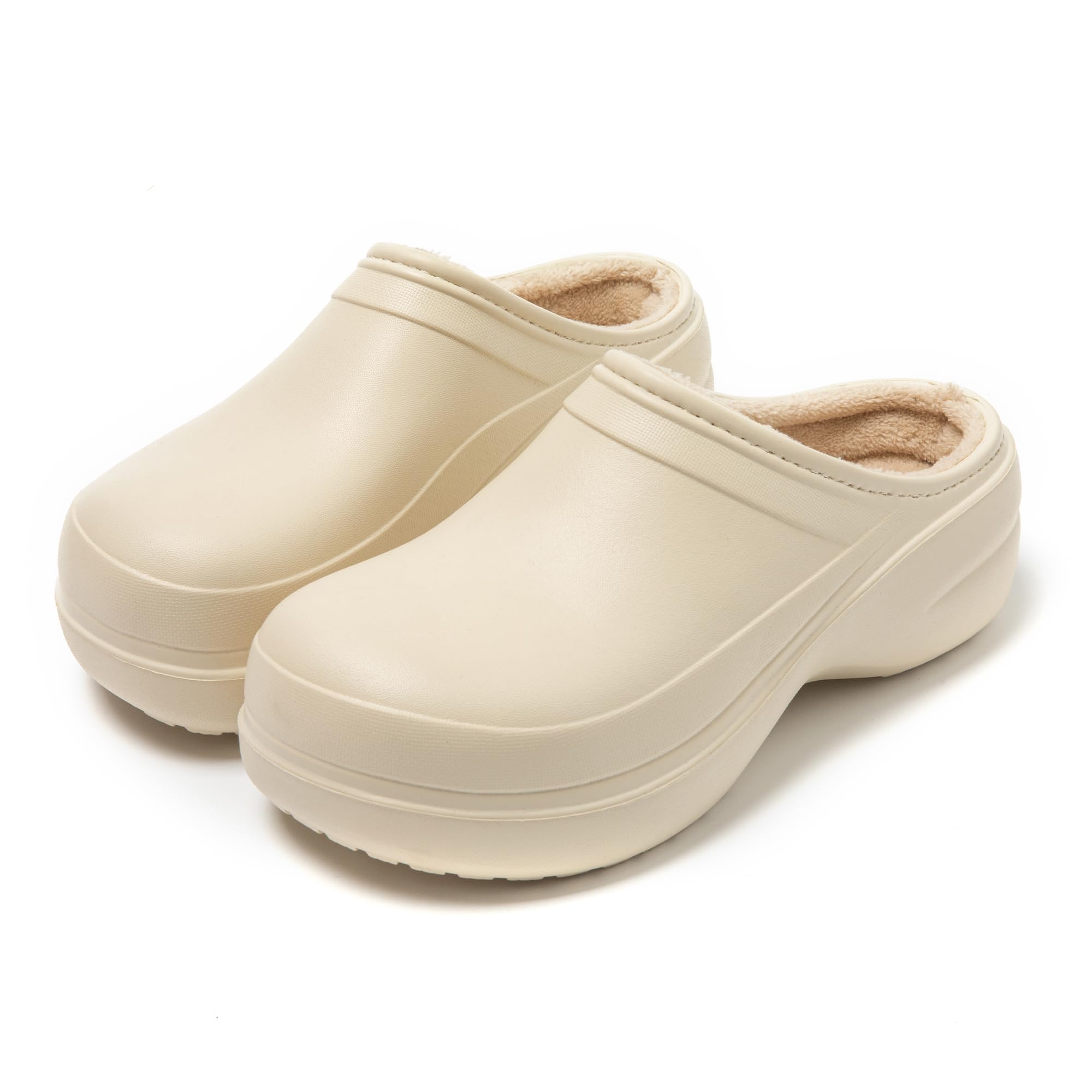 JOMIX Gefütterte Clogs Damen Hausschuhe Orthopädische Pantoletten Plüsch Pantoffeln Schlappen Winter Taumelschuhe Sandalen