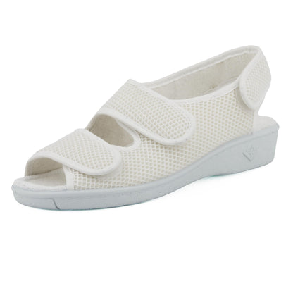 JOMIX Gesundheitsschuhe Damen Orthopädische Hauschuhe Diabetiker Schuhe Weiche Keilabsatz Hallux Valgus Schuhe mit Klettverschluss Sandalen Rutschfeste