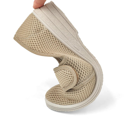 JOMIX Gesundheitsschuhe Damen Orthopädische Sandalen Sommer Weiche Keilabsatz Hallux Valgus Schuhe mit Klettverschluss Rutschfeste Hauschuhe