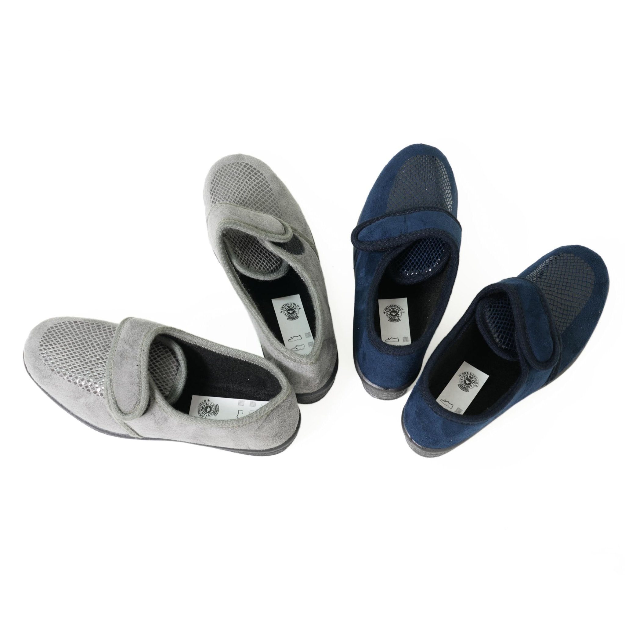 JOMIX Gesundheitsschuhe Damen Orthopädische Sandalen Weiche Keilabsatz Hallux Valgus Schuhe mit Klettverschluss Rutschfeste Hauschuhe