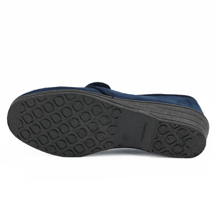 JOMIX Gesundheitsschuhe Damen Orthopädische Sandalen Weiche Keilabsatz Hallux Valgus Schuhe mit Klettverschluss Rutschfeste Hauschuhe